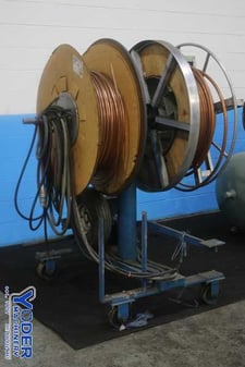 Double end tubing uncoiler, 12" width, 22" ID, 88" outside dimensions, 1 HP, #75119