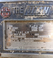 500 HP 900 RPM U.S. Motors, Frame 6809, TEAA, 2300/4160 Volts