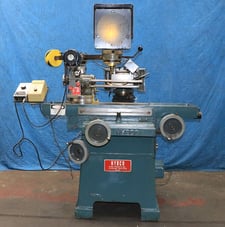 Hybco #1900/2100-SB, 10" optical comparator, 6" x 36" table, form grinder, motorized workhead, 1988
