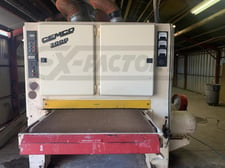 53" Cemco #URF-3352, 3-Head Wide Belt, 6" working thickness, 53" x 75" abrasive belt, 36" infeed table, 60