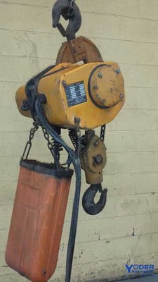 3 Ton, Jet #3B35182, hoist, 10' lift height, 3 FPM, 1-ph, 110 V., 34" hook to hook, 1 HP, #64507