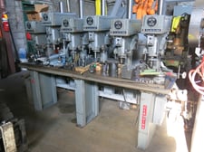 6 Spindle Clausing, 15" 6 Head Drill Press with Production Table