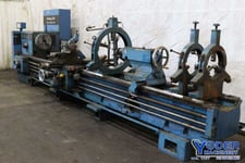 33" x 168" Hamburg #840, engine lathes, 33" swing over ways, 20" swing over cross slide, hard ways, thread