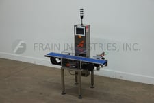 All-Fill #PW12-18, inline Stainless Steel checkweigher, mounted on Stainless Steel frame with height
