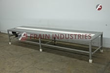 Pack off conveyor, 12" wide x 17' long, Stainless Steel inspection/pack sides, 1/2 HP, 32" discharge height