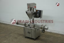 AMS Filling Systems #A400, single head auger filler, 4-40 containers/minute, mounted on platform style base