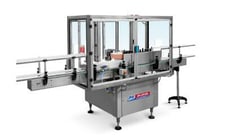 P E USA Inc #Splendid, automatic, inline, cold glue labeling system, mounted on base frame with Stainless
