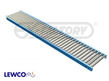 38" wide x 8' long, Lewco #1916-36-4.5-96-F97-A13-V98-PP94, gravity roller conveyor assembly, 1.9" diameter