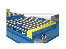 48" wide x 12" long, Lewco #NS-CDLR25-48-4.5-144, chain driven powered roller conveyor,, 230/460 volts, 30