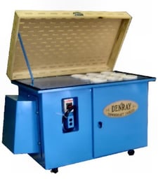 Denray #2800, down draft table, 28" x 48" x 36" H table, 2800 cfm, 1" static with 1-1/2 HP, 4 4" swivel