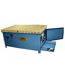Denray #7200 B, down draft table, 48" x 72 x 36" H table, 5 Hp, magnetic starter, 2 cartridge filter