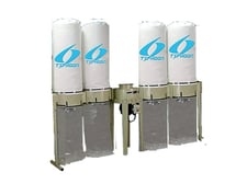 7500 cfm Extrema #DC-3150S-TYPHOON, modular dust collector, 4 fabric filter top bags, 15 HP, 25" steel blower