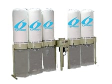 8975 cfm Extrema #DC-3200S-TYPHOON, modular dust collector, 5 fabric filter top bags, 20 HP, 16" inlet, 25"