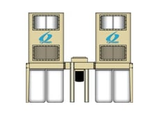 10000 cfm Extrema #DC-3525E-OUTDOOR-BAGHOUSE, dust collector, 8 fabric filter top bags, 25 HP, 27" steel