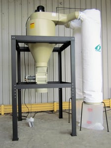 4850 cfm Extrema #DCY-750.3-TYPHOON, cyclone dust collector, 2 fabric filter bags, 7.5 HP, 12" inlet, 14-3/4"