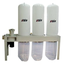 Kufo #UFO-103H, filter bag interior dust collector, 3 fabric filter top bag, 5 HP, push button control, motor