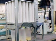 Nederman #S-750, interior filter bag dust collector, 7.5 HP, 243 sq.ft. filter media, 3 waste discharge