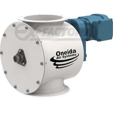 Oneida Air Systems #SAZ100001, rotary air lock, 10" diameter flange, .25HP hollow shaft helical gear motor