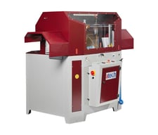 28" Atech #CRATER-06-A-700, pneumatic upcut miter saw, ; 2 horizontal and 2 vertical pneumatic clamps, 5.5