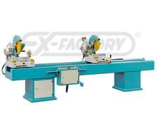 16" Atech #NORMA-02-SA, pneumatic double miter, (2) 16" diameter circular saws, solid, heavily constructed