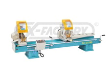 16-1/2" Atech #ZIGMA-02-SA, pneumatic double miter, (2) 16-1/2" diameter saw blades, max 164" at 90 degree