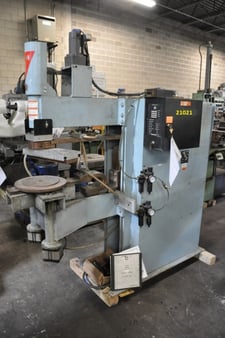 120 KVA H & H rotary seam/spot welder, 24" throat, water cooled, 50% duty cycle, 2007