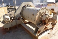 2'6" x 54" Denver Ball Mill, 10 HP, steel liners, ball charge, infeed hopper w/spout feeder