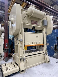 400 Ton, Blow #SC2-400-84-48, straight side mechanical press, 10" stroke, 34" Shut Height, air clutch, 1989