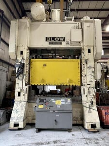 800 Ton, Blow #SC2-800-108-54, straight side mechanical press, 10" stroke, 38" Shut Height, air clutch