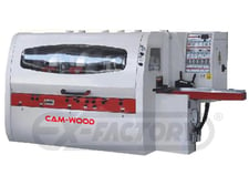 Cam-wood SM-236AX, feed through moulder, 6-head, 9" x 5-1/4" working capacity, 4 HP feed motor, 16-82 FPM