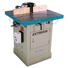 Extrema ET-120.3, fixed spindle shaper, 5 HP, (2) spindle speeds, 6" table ring, 1/2" router collet adapter