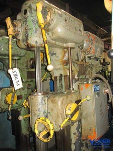 25" Cleereman #25, single spindle drill, 30" x16" T-slotted table, 5 HP, #4MT, #58636