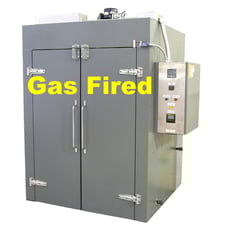 48" width x 72" H x 48" D Gas Fired Walk In Industrial Oven #HD496, 650°F, single set temp Control