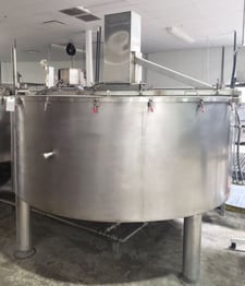500 gallon Groen, Stainless Steel cooker/cooling kettles, sweep agitation & scraper blades, 50 psi @ 200&deg;F