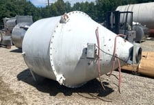 1200 gallon Carbon Steel Cone bottom feed hopper, 72" diameter x 48" T/T