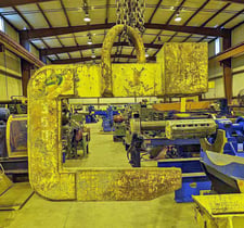 30000 lb. C-Hook, 36" long arm, 21" vertical throat, 2" thick frame, parking stand