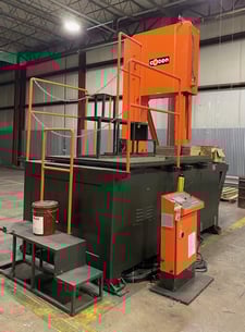 43" Cosen #SV1100, semi-auto traveling table vertical band saw, 1.6" x .05" x 346" blade, 2014