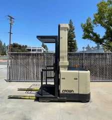 3000 lb. Crown #RC3020-30, stand-up fork lift, 3-stage mast, 190" ma lift height, 89" clearance, 1995