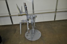 300 lb. Littell #3, uncoiler, 8.5" mandrel, 55" outside dimensions, 8.5"-21" ID, manual expansion, 4-keepers
