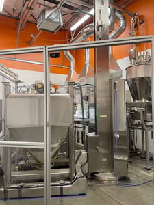 Bin lift elevator, Servolift #11169, Stainless Steel, explosion proof, 12' high, rotating base, 2019