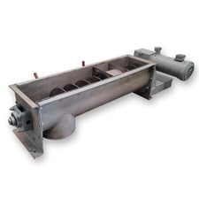 9" diameter x 2' long, Stainless Steel screw auger feeder, 1.5" shaft diameter