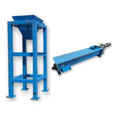 9" diameter x 5' long, Orthman, Carbon Steel screw conveyor feeder, 208-230/460 V., 3-phase