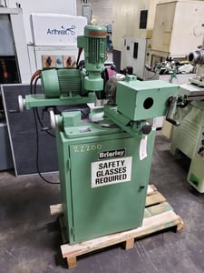 Brierley #ZB50, drill grinder, 2" grinding cap.diameter, grinding wheel guard, on cabinet base