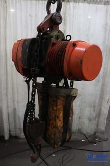3 Ton, Blackbear #YSD-300S, electric chain hoist, chain bag, 440 V., 3 phase, #64870