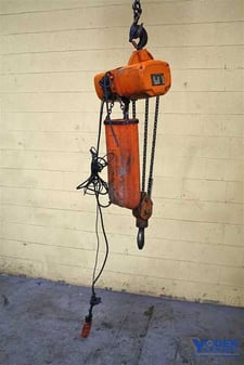 3 Ton, Jet #3BS, chain hoist, 20' lift, 5.9 FPM, pendant Control, 230/460 V., 3 phase, #54807