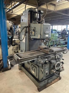 OKK #MH-3V-II, bed type vertical mill, 15" X65" T-slotted table, 10 HP, coolant, 1970' s