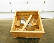 stainless elephant ear mixing impel, 3 blades, 28", 22-1/2" x 12", 316 Stainless Steel, 2" hole, new