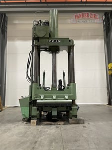 220 Ton, Reis #TUS-160OK, 4 post spotting press, 60" x72" x63" bed, tilt table, 1991