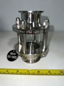 2" 316L In-Line Sight Glass Valve, Stainless Steel
