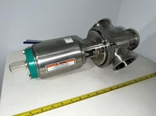 3" Tri-Clover #761TR-30M-20S-U-316L, Sanitary 3 way Air Actuated valve